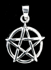 25 mm. Pentagramhalsband i Äkta silver.