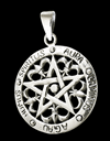 28.6 mm. Pentagram hänge i Äkta silver.
