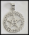 26.5 mm. Fantastiskt Pentagram hänge i Äkta silver. på latin.