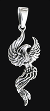 Lång och graciös Phoenix i Äkta silver.