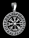 27 mm. Vägvisaren- Vegvisir hänge i Äkta silver.