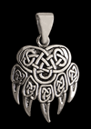 Keltisk björntass hänge i Äkta silver.
