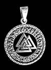 Valknut hänge i Äkta silver - Odens knut.