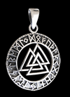 Valknut- Odins/ Odens halsband i Äkta silver.