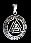 Valknut- Odins/ Odens halsband i Äkta silver.