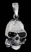 Romantiskt dödskalle halsband i Äkta silver (svart kristall)