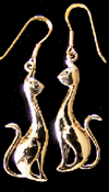 Konstnärliga kattörhängen i brons.