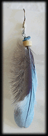 Äkta fjäderörhänge med silverkrok.