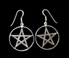 Stora Pentagram örhängen i silver.