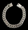 8 mm. Pansarlänk silver armband.