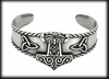 Bred Tors hammare armband i rostfritt stål.