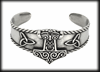 Bred Tors hammare armband i rostfritt stål.