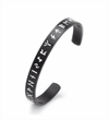 Runor Futharken armband i svart rostfritt stål.