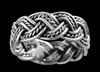 10 mm. Flätad ring i Äkta silver.