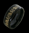 8 mm. Keltisk ring i svart stål.