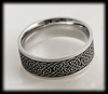 8 mm. Finstilt keltisk ring i stål.