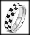 6 mm. Ring i rostfritt stål med Pepita.