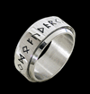 8.8 mm. Spinner ring med runor i rostfritt stål.