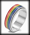 8 mm. "Prid-ringen". Spinner ring med pridefärgerna.