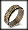 8 mm. Runalfabetet - Spinner ring i rostfritt stål.