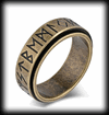 8 mm. Runalfabetet - Spinner ring i rostfritt stål.