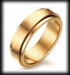 6 mm. Guldpläterad spinner ring i rostfritt stål.