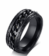 8 mm. Spinner ring i svart stål .