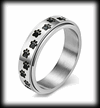 6 mm. "LOVE my dog" Spinner ring i rostfritt stål..