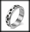 6 mm. "LOVE my dog" Spinner ring i rostfritt stål..