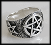 Bred Pentagram ring i Äkta silver.