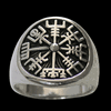 Vegvisir - Rungaldrar - Silverring med Isländska runor.