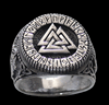 Klackring med Valknut i Äkta silver.