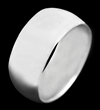 9 mm bred. Slät välvd ring i Äkta silver.