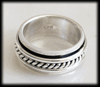 8.5 mm. Spinner ring i stil med Hövdingaringen / stressring i Äkta silver.