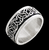 10 mm. Maffig keltisk spinner ring / stressring i Äkta silver.