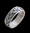 Spinner ring med flätat mönster / stressring i Äkta silver..