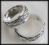 8.4 mm. Flätad bred spinner ring / stressring i Äkta silver.