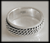 6.5 mm. Spinner ring / stressring i Äkta silver.