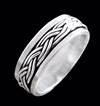 6.5 mm. Flätad spinner ring/ stressring i Äkta silver.