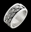10 mm. Flätad bred spinner ring / stressring i Äkta silver.