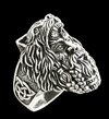 Viking ring i silver -Tor med Fenrisulven.