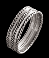 Mönstrad Silver-ring.