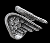 Two wings silverring med fjäder.