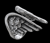 Two wings silverring med fjäder.