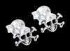 Scull and bones pirat dödskalle örhängen i Äkta silver.